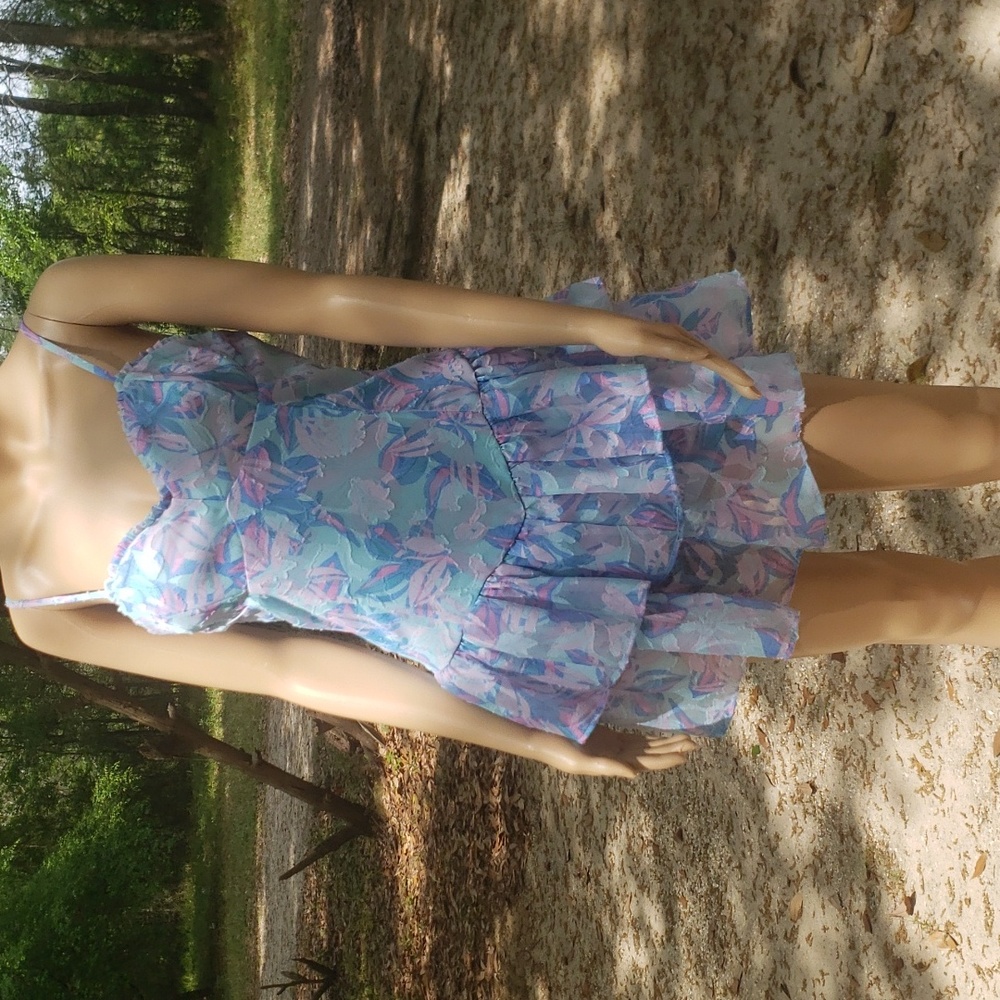 EUC"Wild Fable" cute pastel ruffle layered summer dress